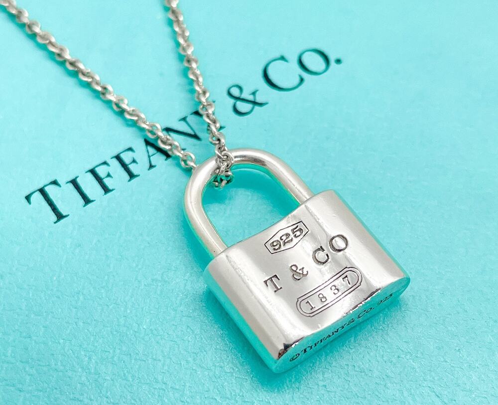 Tiffany & Co. 1837 Padlock Lock Pendant Necklace Sterling Silver 16"